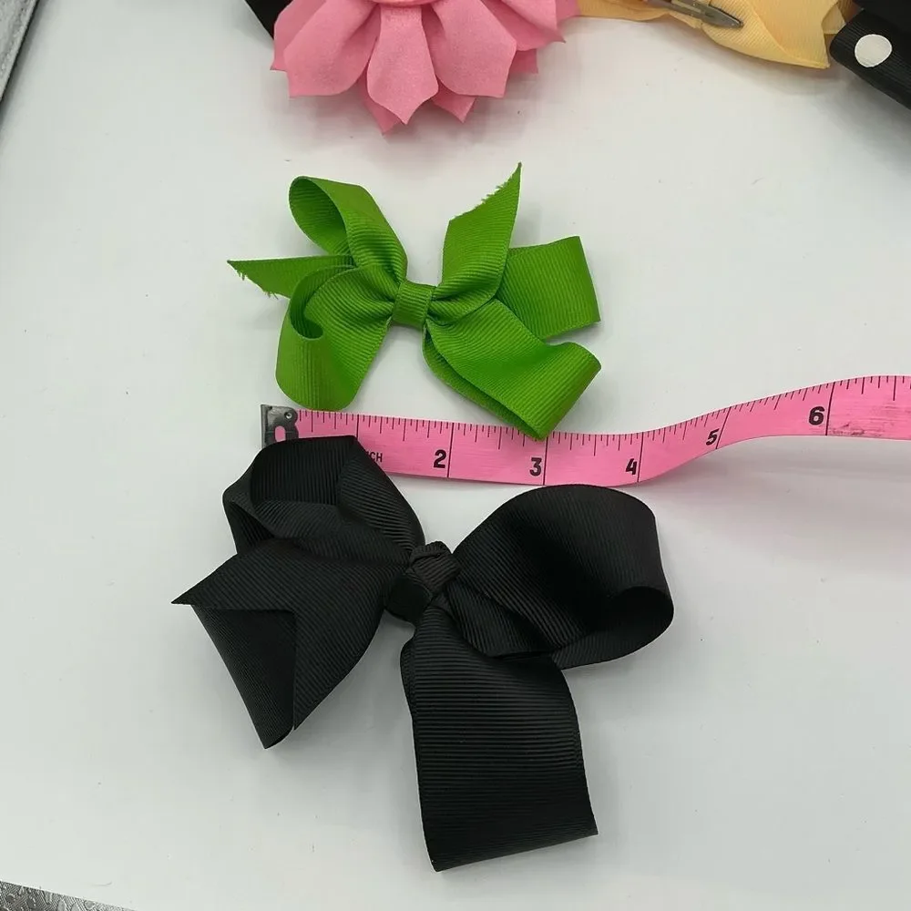 Colorful Kids Hair Bows 3-4” inches Set of 9